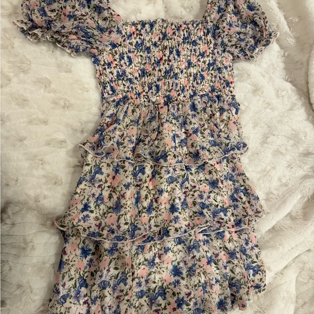 Chic Floral Ruffle Mini Dress - Picture 3 of 4